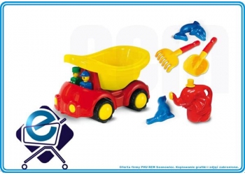 HEMAR Samochód Ptyś z dod. do piasku i konewką