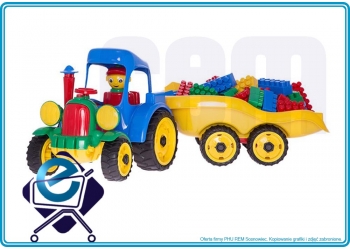 TRAKTOR z PRZYCZEPĄ i klockami K2 Hemar +3L