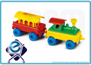 Klocki konstrukcyjne Hemar K3 - dla dzieci od 2 roku życia - lokomotywa z wagonem