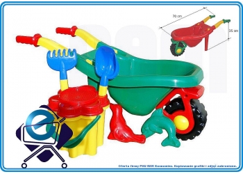 DUŻA TACZKA wiaderko Kw łopatka grabki foremki +3L