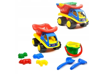 SAMOCHÓD WYWROTKA z kompletem mini do piaskownicy Koniczynka 8 el. - HEMAR