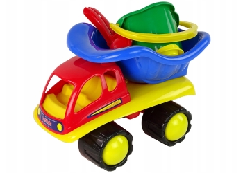 SAMOCHÓD WYWROTKA z kompletem mini do piaskownicy Koniczynka 8 el. - HEMAR