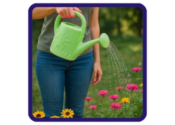 konewka Słoneczko zielona zabawka ogrodowa dla dzieci mała lekka 1,8 litra