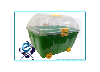 POJEMNIK KUFEREK z kółkami na zabawki ZIELONY