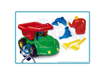 JEEP - samochód wywrotka z dodatkami do piaskownicy i konewką Słoń / HEMAR