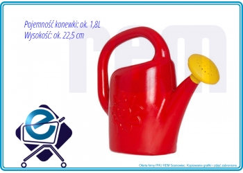 Konewka SŁONECZKO 1,8l nie tylko dla dzieci +10M czerwona