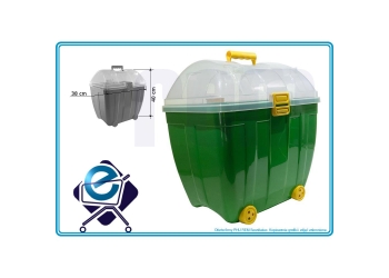 DUŻY POJEMNIK KUFEREK z kółkami na zabawki ZIELONY